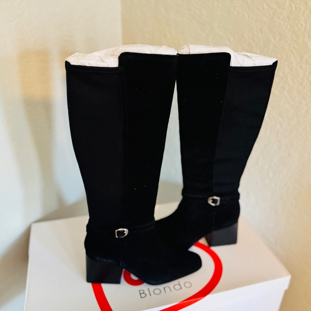 Blondo Twyla Waterproof Knee High Suede Leather Boot, Black, Size 8, NWT - Picture 9 of 17